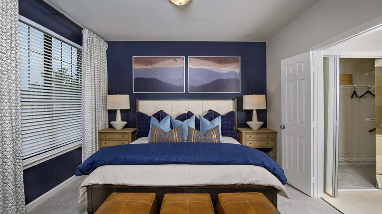 Bedroom with accent wall