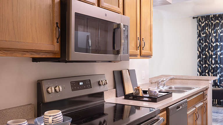 Kitchen with Slate Appliances 